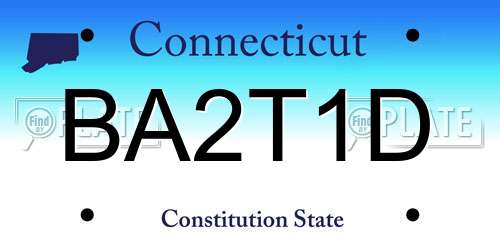 BA2T1D Connecticut License Plate