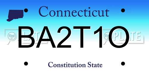 BA2T1O Connecticut License Plate