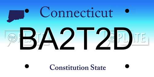 BA2T2D Connecticut License Plate