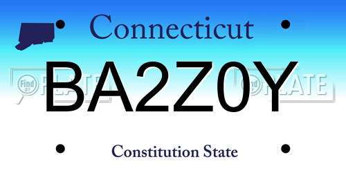 BA2Z0Y Connecticut License Plate