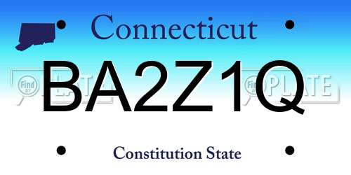 BA2Z1Q Connecticut License Plate