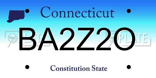 BA2Z2O Connecticut License Plate