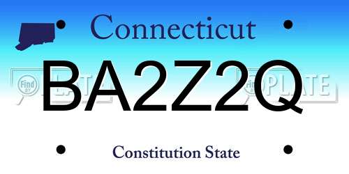 BA2Z2Q Connecticut License Plate