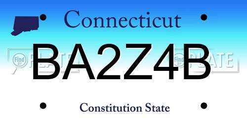 BA2Z4B Connecticut License Plate