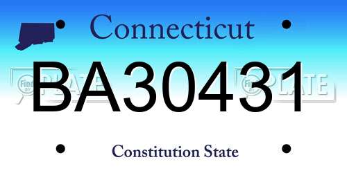 BA30431 Connecticut License Plate