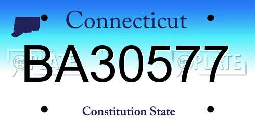 BA30577 Connecticut License Plate