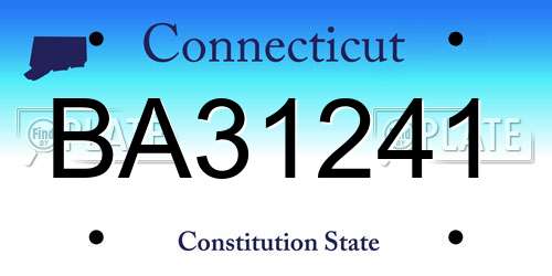 BA31241 Connecticut License Plate
