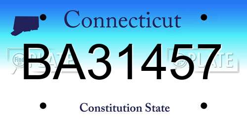 BA31457 Connecticut License Plate