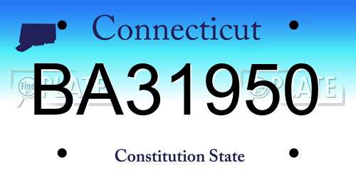 BA31950 Connecticut License Plate