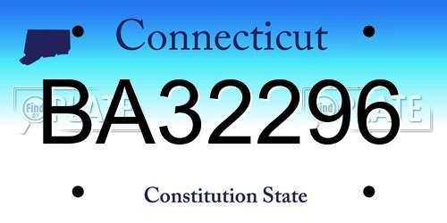 BA32296 Connecticut License Plate