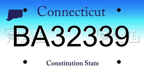 BA32339 Connecticut License Plate