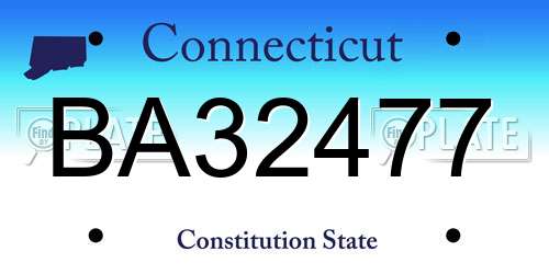 BA32477 Connecticut License Plate