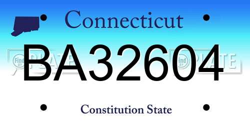 BA32604 Connecticut License Plate