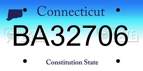 BA32706 Connecticut License Plate
