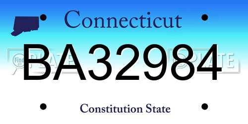 BA32984 Connecticut License Plate