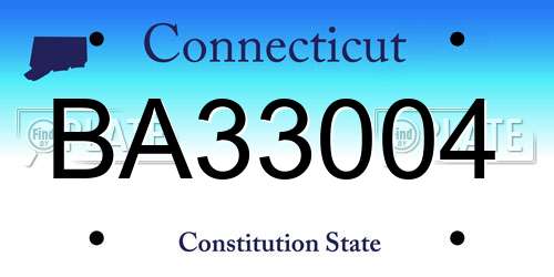 BA33004 Connecticut License Plate