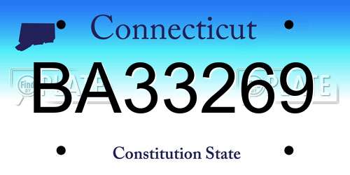 BA33269 Connecticut License Plate