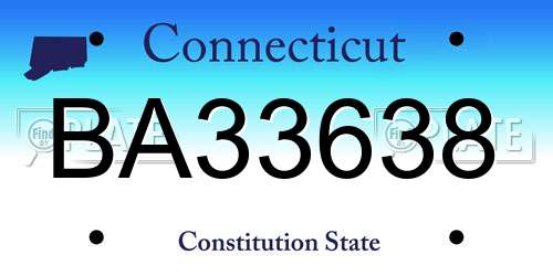 BA33638 Connecticut License Plate
