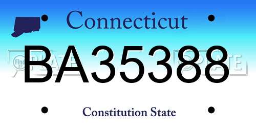 BA35388 Connecticut License Plate
