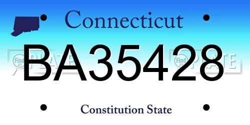 BA35428 Connecticut License Plate