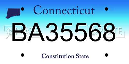 BA35568 Connecticut License Plate