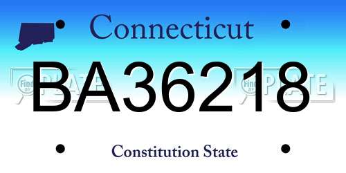 BA36218 Connecticut License Plate