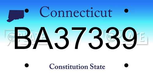 BA37339 Connecticut License Plate