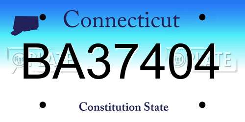 BA37404 Connecticut License Plate