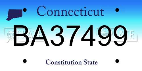 BA37499 Connecticut License Plate