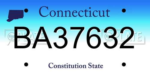 BA37632 Connecticut License Plate