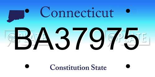 BA37975 Connecticut License Plate