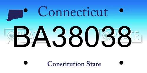 BA38038 Connecticut License Plate