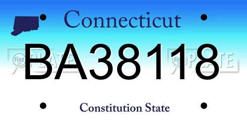 BA38118 Connecticut License Plate