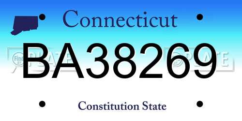 BA38269 Connecticut License Plate