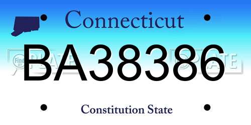 BA38386 Connecticut License Plate