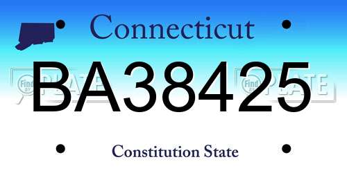 BA38425 Connecticut License Plate