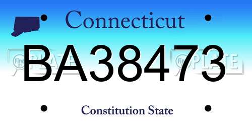 BA38473 Connecticut License Plate