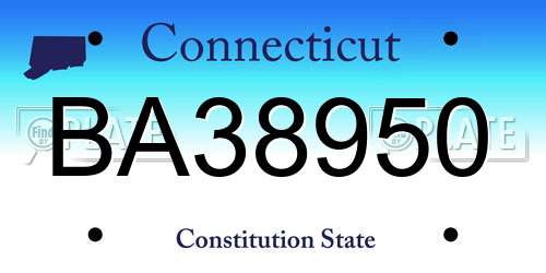 BA38950 Connecticut License Plate