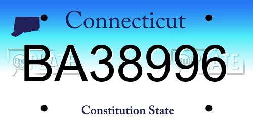 BA38996 Connecticut License Plate
