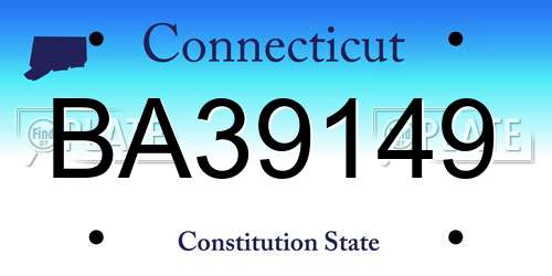 BA39149 Connecticut License Plate
