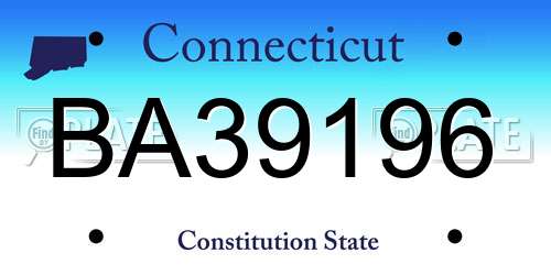 BA39196 Connecticut License Plate