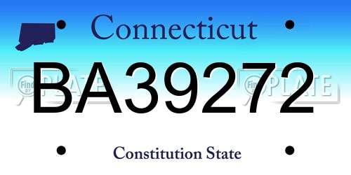 BA39272 Connecticut License Plate