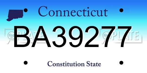 BA39277 Connecticut License Plate