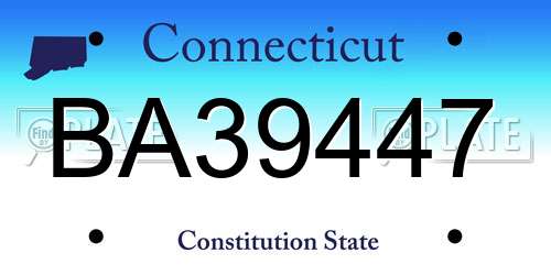 BA39447 Connecticut License Plate