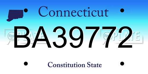 BA39772 Connecticut License Plate