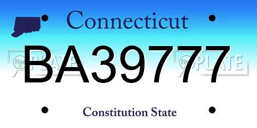 BA39777 Connecticut License Plate