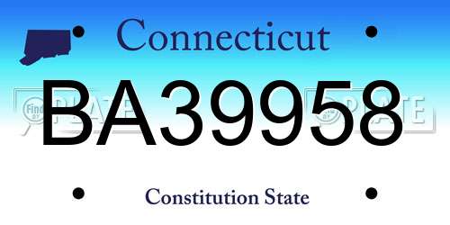 BA39958 Connecticut License Plate