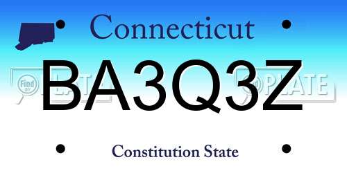 BA3Q3Z Connecticut License Plate