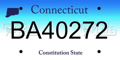BA40272 Connecticut License Plate
