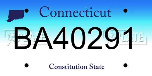 BA40291 Connecticut License Plate